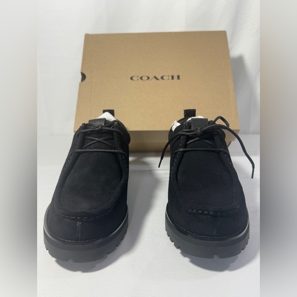 Authentic Coach Men’s Black Suede Banks Boots Shoes Sz 10.5 NEW In Box - Picture 8 of 15